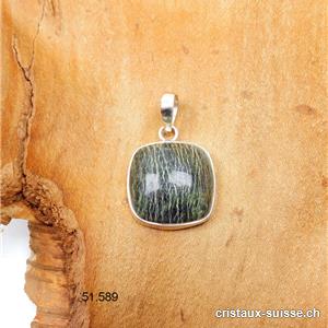 Pendentif Chrysotile - Serpentine Oeil d'Argent 2 cm en argent 925