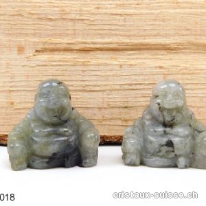 Petit Bouddha Labradorite claire 3 cm