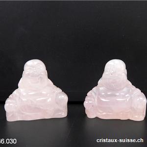 Petit Bouddha Quartz rose clair 3 cm. OFFRE SPECIALE