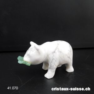 Ours Magnésite avec poisson 4,5 cm