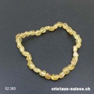 Bracelet Apatite jaune 5 à 7 mm, élastique 19 cm. Taille L