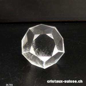 Dodécaèdre Cristal de Roche, épais. 3,5 cm. Pièce unique 80 grammes