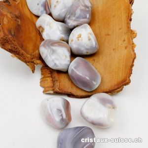 Agate Botswana gris-beige-rose 3 à 4 cm / 18 à 25 grammes. Taille L-XL. OFFRE SPECIALE