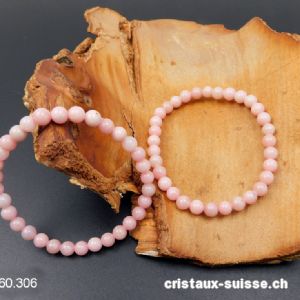 Bracelet Opale des Andes rose - Chrysopale 6 mm / 18-18,5 cm. Taille M