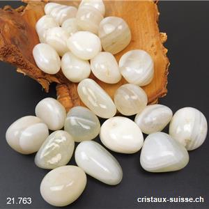 Agate blanche - Agate de la paix 13 à 19 grammes / 2,5 à 3 cm. Taille L
