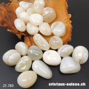 Agate blanche - Agate de la paix 13 à 19 grammes / 2,5 à 3 cm. Taille L