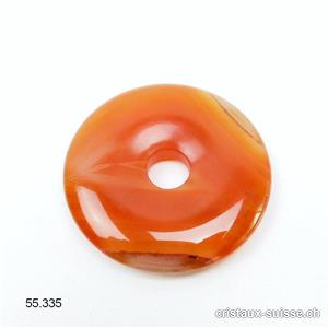 Cornaline rubanée, donut 4 cm