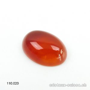 Cornaline foncée, Cabochon 17,5 - 18 x 12,5 - 13 mm, non percé