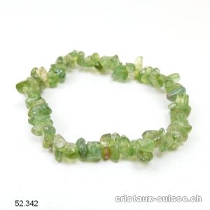 Bracelet Apatite verte, élastique 18 - 18,5 cm. Taille M