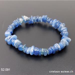 Bracelet Cyanite - Disthène bleu, élastique 18,5 - 19 cm. Taille M - L 