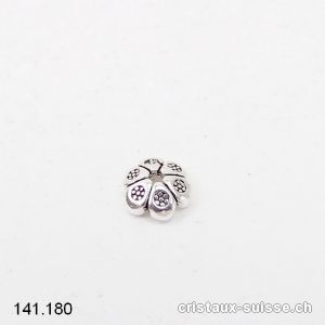 Fleur incurvée 5 mm, Intercalaire en argent 925