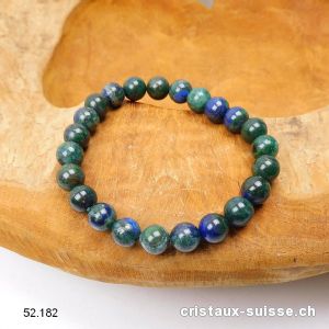 Bracelet Chrysocolle - Azurite 8 mm, élastique 18,5 - 19 cm