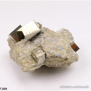 Pyrite brute d'Espagne sur matrice. Pièce unique de 183 grammes