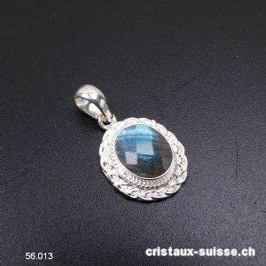 Pendentif Labradorite facettée en argent 925