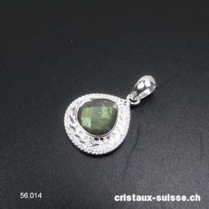 Pendentif Labradorite facettée en argent 925