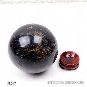 Boule Tourmaline noire - Schörl 6,4 cm. Pièce unique 423 grammes. Offre Spéciale