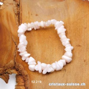 Bracelet Manganocalcite rose claire, élastique 17 cm. Taille SM