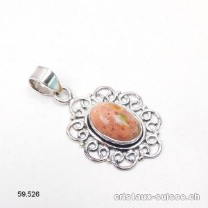 Pendentif Opale de Feu en argent 925. Pièce unique