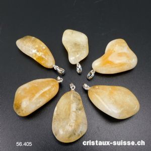 Pendentif Citrine 2,5 - 3 cm avec boucle argent 925