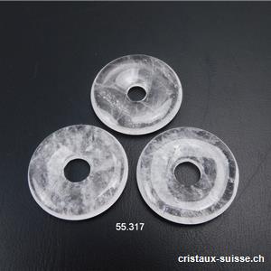 Cristal de Roche à inclusions, donut 3 cm. OFFRE SPECIALE