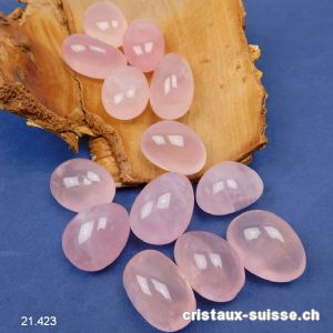 Quartz rose rond 2,5 - 3,5 cm / 18 à 24 grammes. Taille L. Qualité A. OFFRE SPECIALE