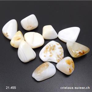 Opale blanche avec inclusions naturelles 1,5 à 2,5 cm. Taille SM. OFFRE SPECIALE