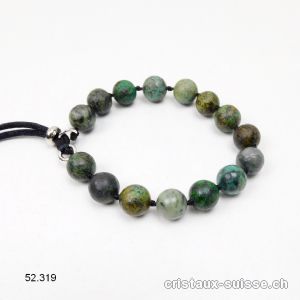 Bracelet Turquoise d'Afrique noué 10 mm, réglable. OFFRE SPECIALE