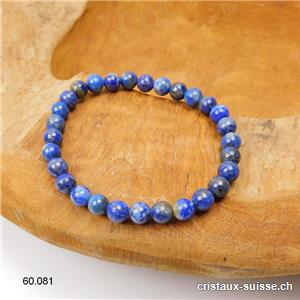 Bracelet Lapis-lazuli 6,5 mm, élastique 18 cm. Taille SM
