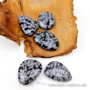 Obsidienne Flocons de Neige plate 3,5 - 4 cm. Taille L. 