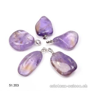 Pendentif Amétrine 2,5 - 3 cm avec boucle argent 925