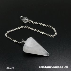 Pendule Cristal de Roche facetté, petit 2,5 cm. OFFRE SPECIALE