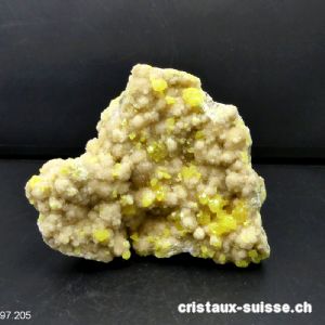 Soufre de Sicile et aragonite. Pièce unique 392 grammes