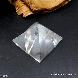 Pyramide Cristal de Roche, base 3,6 cm. Pièce unique