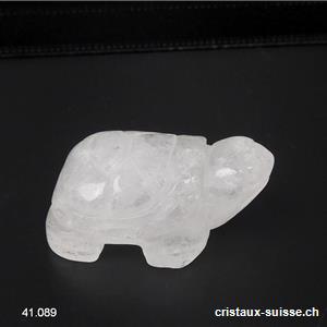 Tortue Cristal de roche blanc, long. 4,5 cm. OFFRE SPECIALE