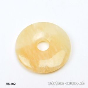 Calcite jaune clair donut 3 cm. OFFRE SPECIALE