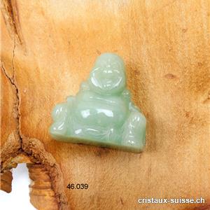 Petit Bouddha Aventurine verte claire, env. 3,2 x 3 cm