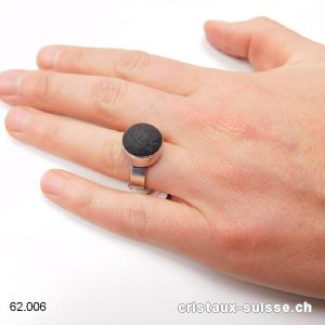 Bague Pierre de Lave Massive en argent 925. T. 55