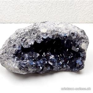 Célestite - Célestine bleu - noire, cristal avec matrice. Pièce unique 1'675 grammes
