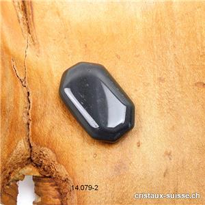 Obsidienne, pierre anti-stress à pans coupés 3,3 - 3,5 x 2 cm