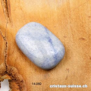 Quartz bleu, pierre anti-stress rectangulaire 4,5 x 3 cm