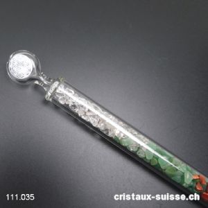 ÉQUILIBRE - ÉNERGIE, élixir Cristal de roche, Aventurine et Jaspe rouge avec Fleur de Vie