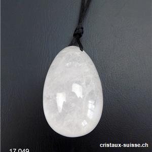 1 Oeuf YONI Cristal de Roche 4 x 2,5 cm. Taille M. PERCÉ. Offre Spéciale