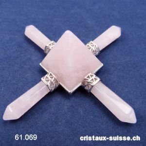 Quartz rose, pyramide Amplificateur d'énergie. env. 9 cm