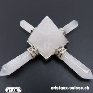 Cristal de Roche - Quartz blanc, Pyramide amplificateur d'énergie. env. 9 cm