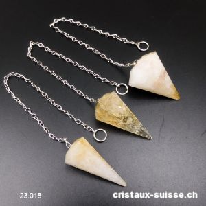 Pendule Citrine facetté 3 à 4 cm. Offre Spéciale