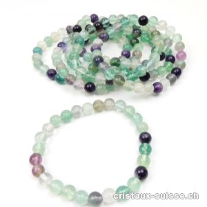 Bracelet Fluorite vert-violet 8 mm / 21 cm