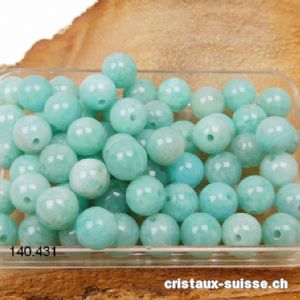 Amazonite, boule percée 6,5 - 7 mm. Jolie qualité