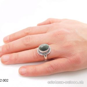 Bague Quartz Oeil de Chat - Sillimanite en argent 925. T. 54