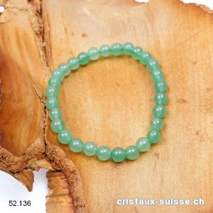 Bracelet Aventurine verte 6,5 mm/18,5 - 19 cm. Taille ML