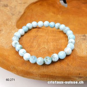 Bracelet Larimar bleu-vert 7 mm / 18,5 cm. Offre Spéciale